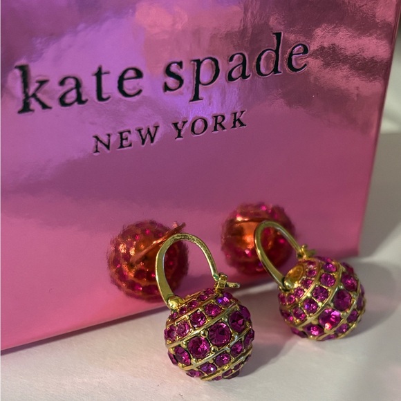 kate spade Jewelry - Kate Spade Bright Spark Stone Bauble Drop Earrings in fuchsia pink and gold